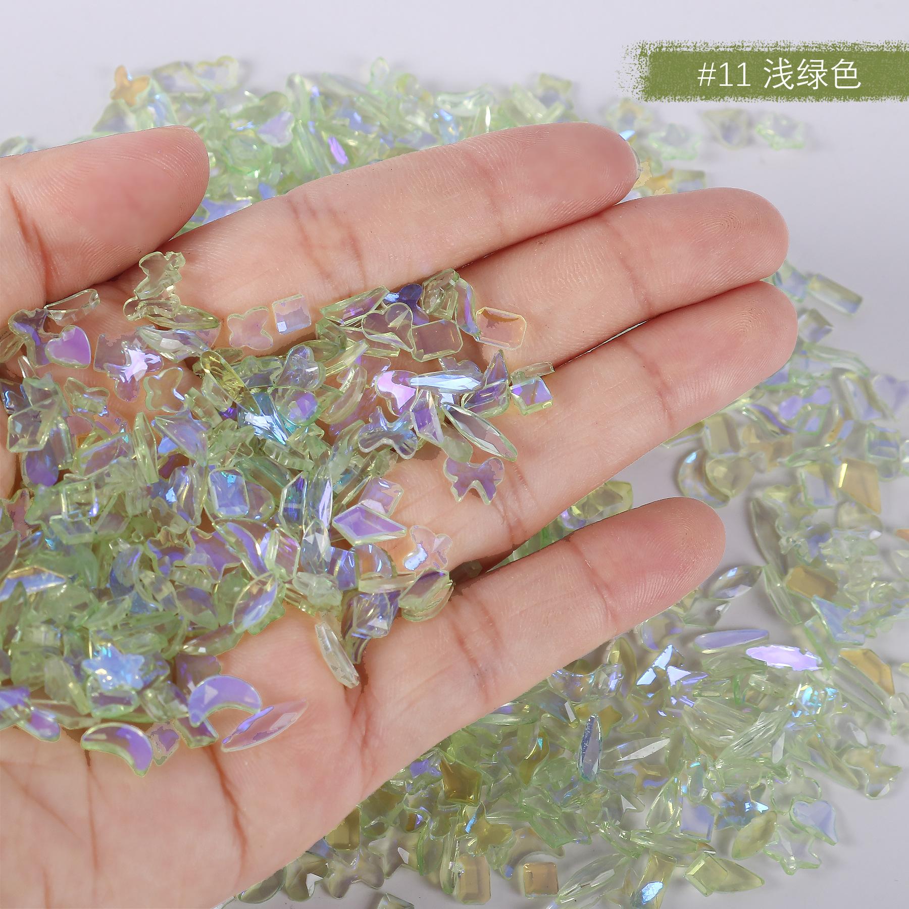 

Теплый эльф, тот же смешанный прозрачный бриллиант особой формы Aurora, украшения для дизайна ногтей, бриллиант с плоским дном для дизайна ногтей, стеклянные стразы. 100 pcs