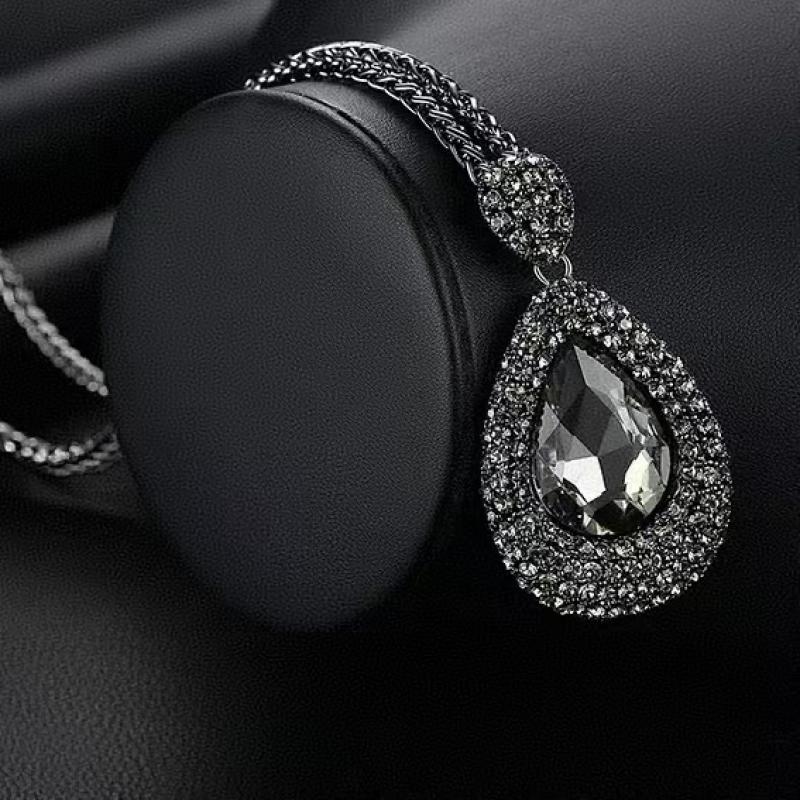 

Длинное хрустальное ожерелье-подвеска Женское элегантное многослойное ожерелье-цепочка Минималистичный роскошный аксессуар для свитеров