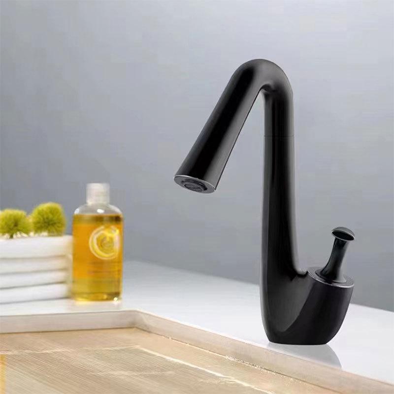 

New Arrival Basin Faucet Hot and Cold Bathroom Single Lever Brass Black Rose Gold Rotation Sink Mixer Tap Decked чёрный