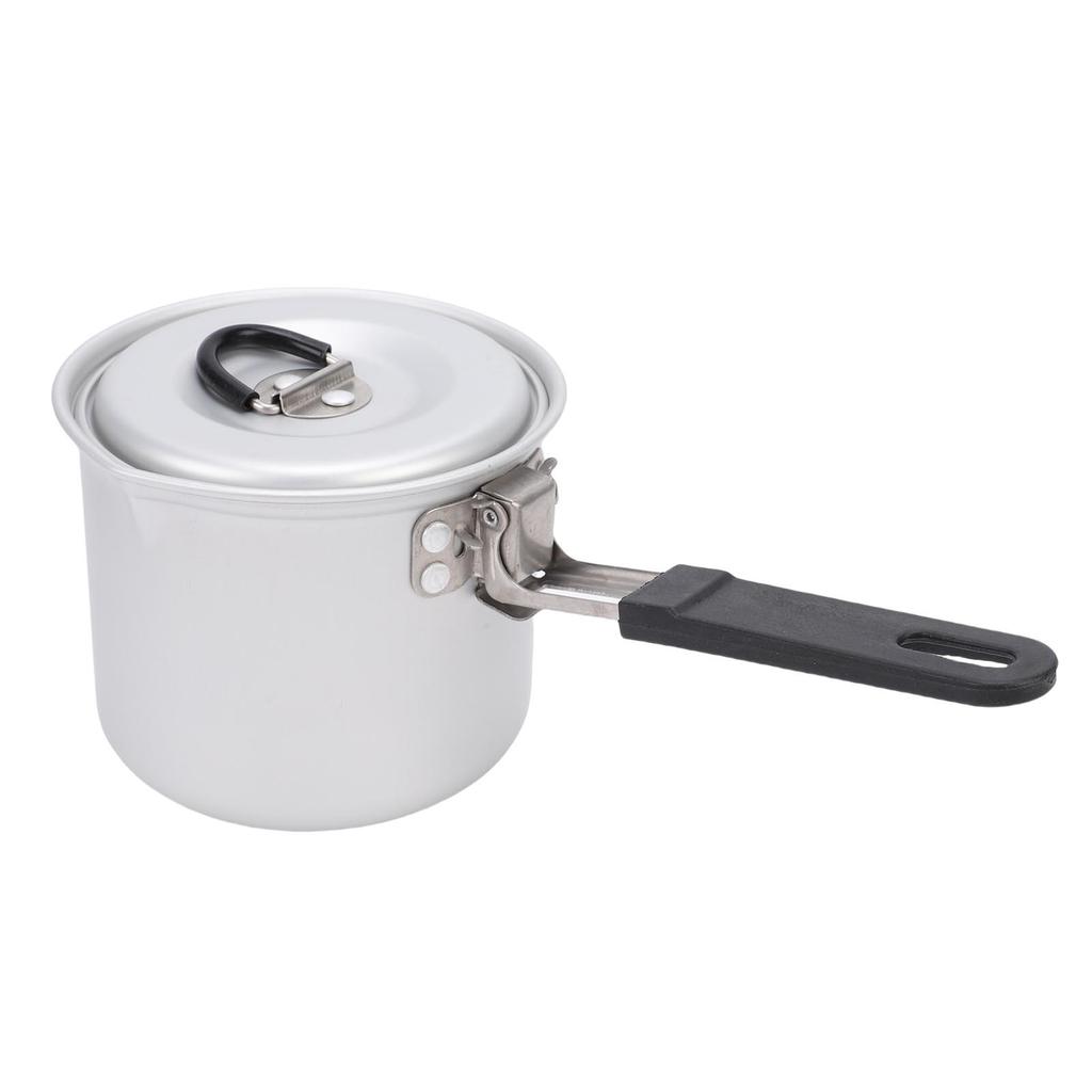 Folding Camping Pot 770ml Lightweight Portable Cooking Pot with Lid and Foldable Handle for Outdoor