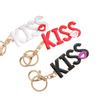European American Letters Painting Oil Pendant Metal Three-Dimensional Cartoon Kiss Lip Bag Small Gift