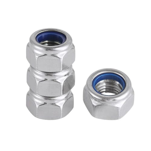 Set of 30 M3-M6 Hex Lock Nuts, Nylon Lock Nuts, 304 Stainless Steel, Nylon Insert Nuts, Threaded Nuts, Prevents Loosening (M3)