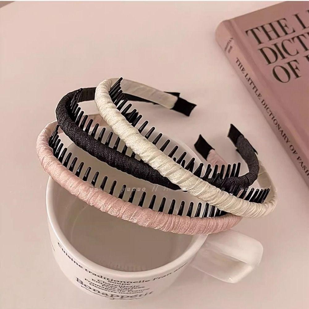 

Foldable Rhinestone Headband Extendable Pearl Hair Band Cute Makeup