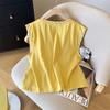 Korean Style Sleeveless Cotton Linen Vest Women Embroidered Summer Top