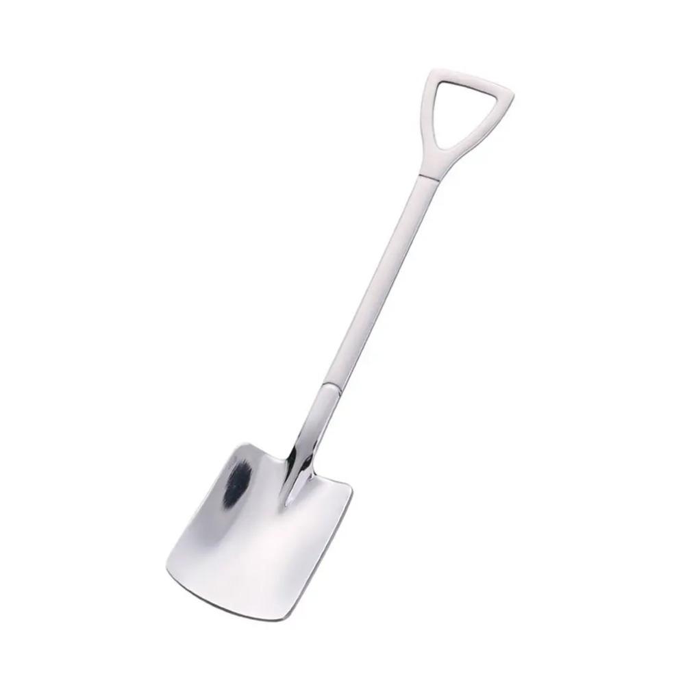 20pcs Creative Shovel Coffee Spoon Stainless Steel Shovel Shape Dessert Spoon Fruit Watermelon Ice Cream Cake Spoons Kitchen Tableware