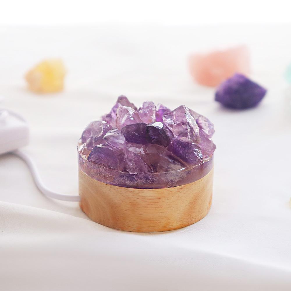 Natural Crystal Night Light Crystal Original Stone Creative Bed Bedroom Sleeping Atmosphere Stone Crafts