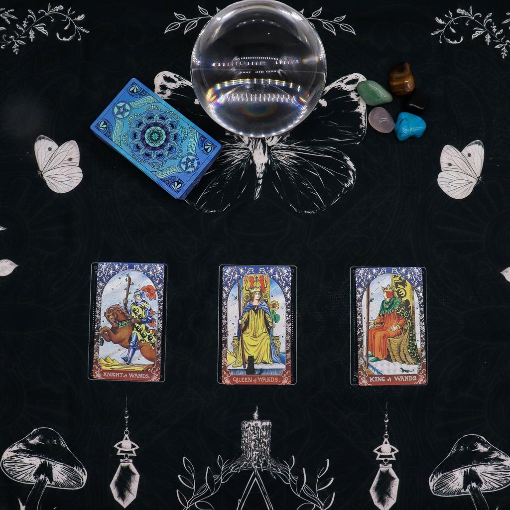 2x Tarot Reading Cloth Pentagram Past Present Future