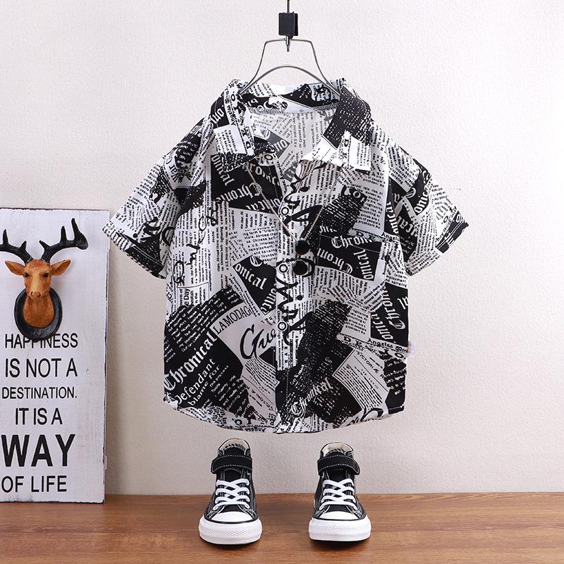 Children's Short Sleeve Summer Shirt – Hong Kong Style Casual Boys' Top