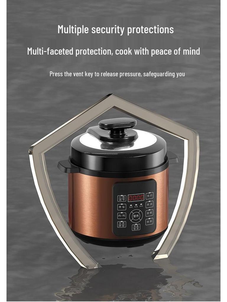 Smart Multifunctional Electric Pressure Cooker with Double Pot, Large Capacity for Stewing Meat, Porridge, and High-Pressure Rice Cooking.