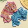 Thin Dog Sun Protection Clothes Colorful Stripes Four Legged Dog Clothes Puppy Rompers  Daily Wear