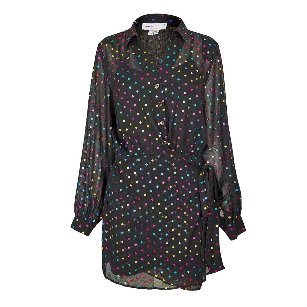 Robe enveloppante transparente à pois Miley pour femme/dame Never Fully Dressed