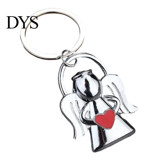 Zinc Alloy Key Holder Angel Keychain for Women Men, Love Heart Car Ring Ring, Handbags Charm Decorative Accessories