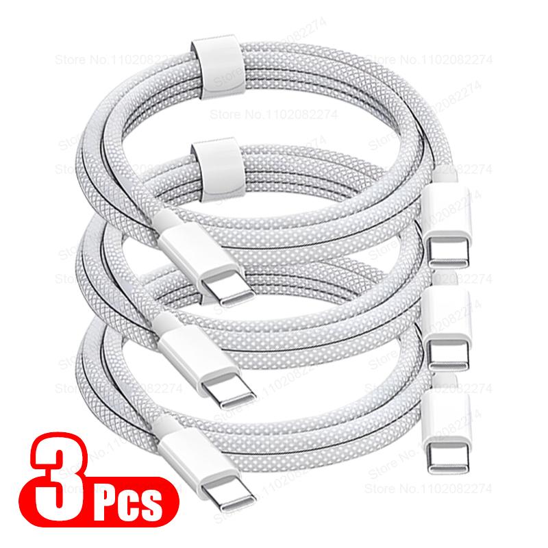1-3PCS 35W PD Fast Charging USB C Cable for iPhone 16 15 14 Plus 13 12 11 Pro Max USB Data Line Type C Charger Cable Accessories