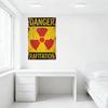 Vintage Danger Radiation Metal Tin Sign, Weathered Aged Warning Plaque with Radiation Symbol, Rusty Decor for Man Cave Bar Home