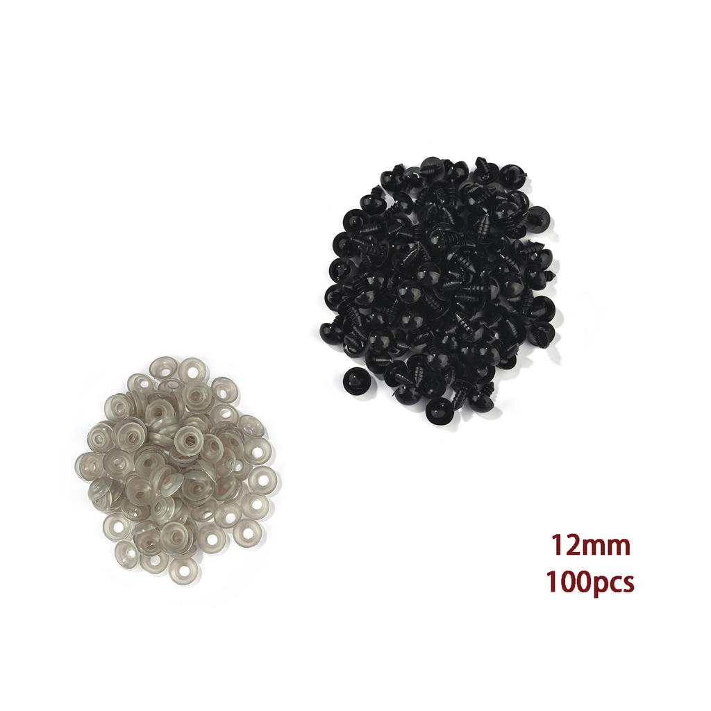 100pcs Black Safety Eyes Plastic Eyeball For Toys Amigurumi Diy Kit Crafts TeddyBear Toy Eye Doll Decoration Accessories 5-20mm