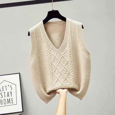 Cable Knit V Neck Vest, Elegant Sleeveless Slim Sweater Vest for Spring & Fall, Women's Clothing