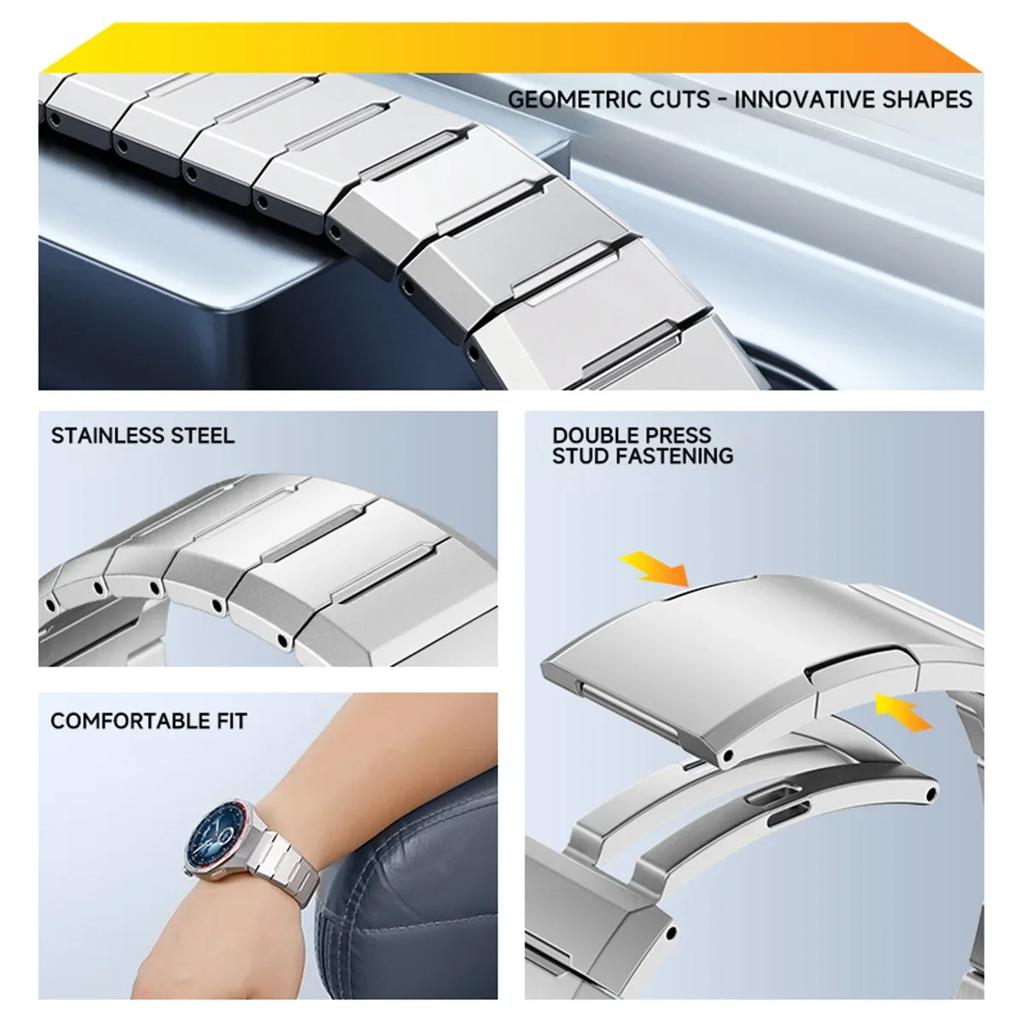 Luxusní titanový řemínek bez mezer pro Huawei Watch GT5 GT4 GT3 GT2 Pro Kovový pásek z nerezové oceli pro Huawei Watch 4 Pro Huami Amazfit Stylový řemínek