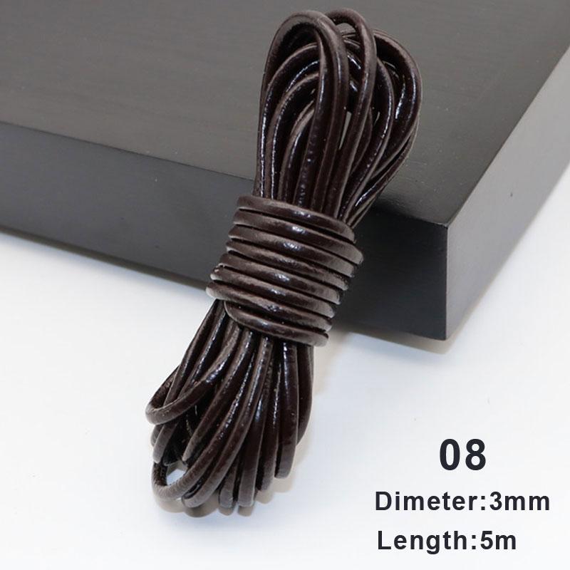 

5 метров DIY кофейный/красный/коричневый 3 мм круглые/плоские кожаные шнуры из натуральной кожи 8