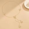 IngeSight.Z Retro Exquisite Y-shaped Flower Pendant Necklace for Women Bohemia Long Tassel Neck Accessories Jewelry Wedding Gift