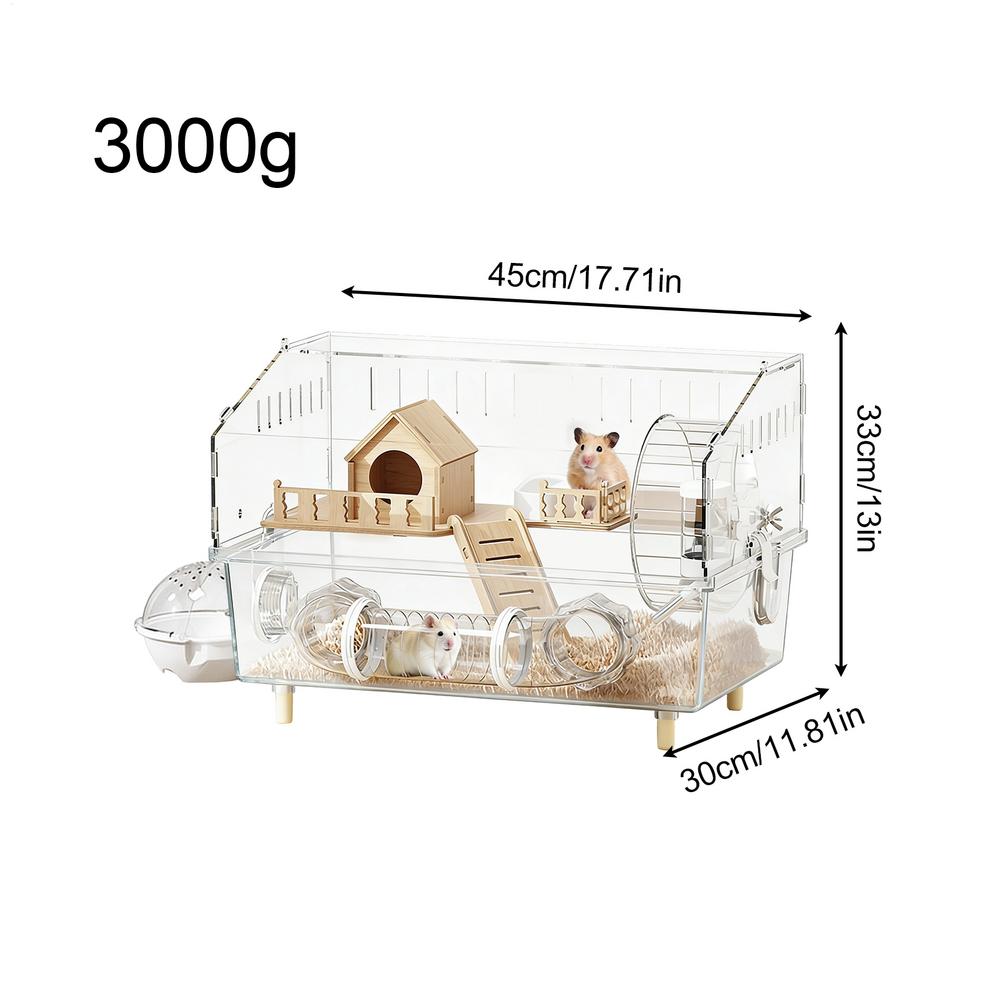 

Hamster Cage Clear Acrylic House Habitat For Chinchilla Hedgehog Small Animal Ferret Cage Activity Rest Sleeping Play