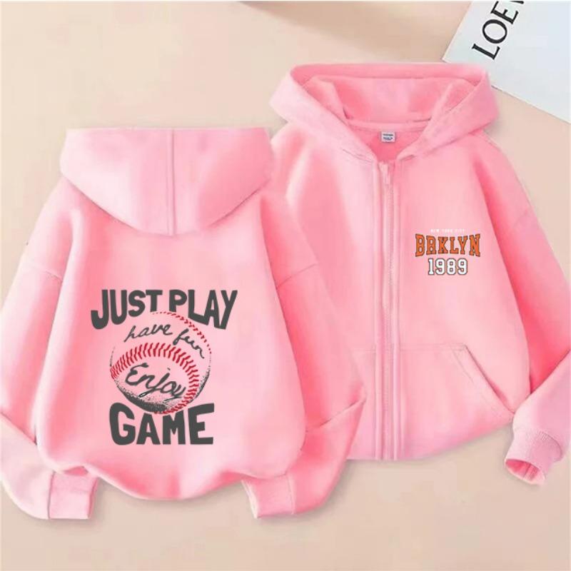 2025 New Autumn/Winter Zipper Children's Hoodie, Fashionable and Versatile Cartoon Printed Girls' Hoodie