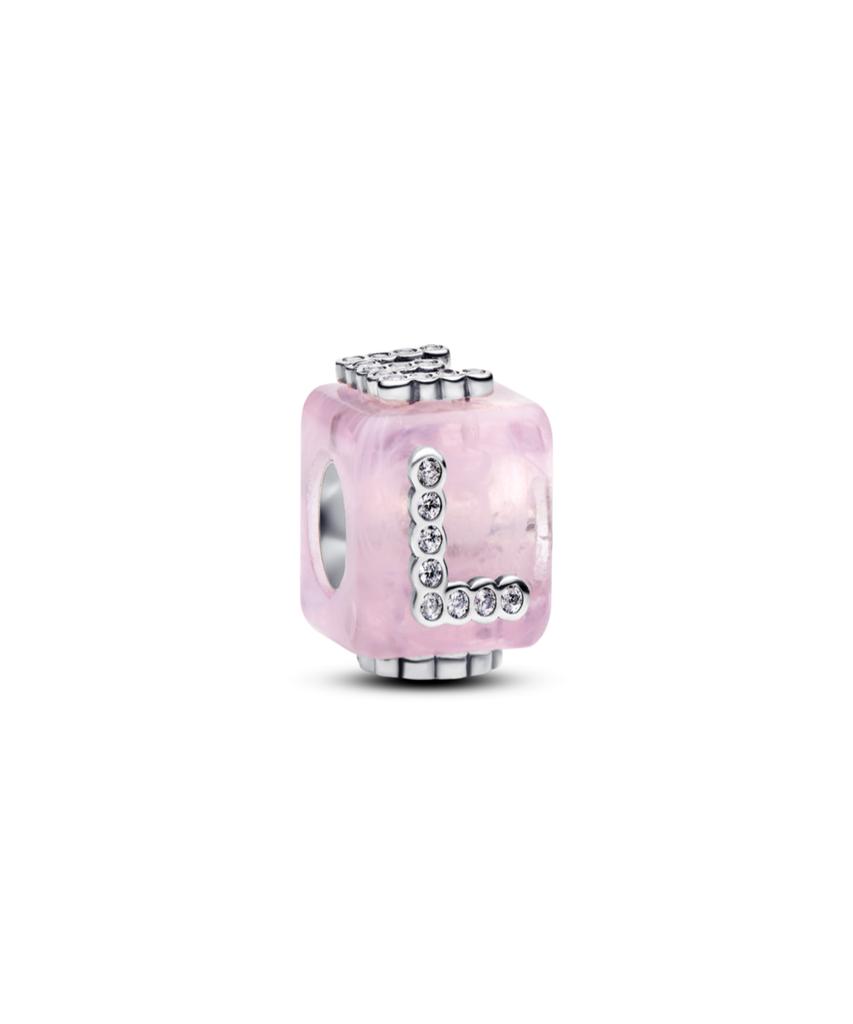 Pandora Pink Murano Glass Love Cube Charm_794433C01