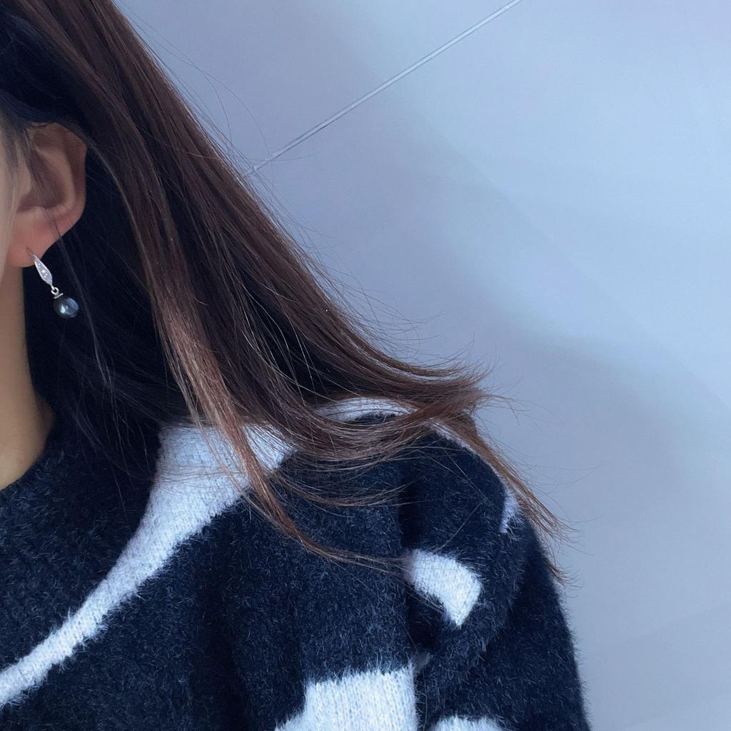 Ziyue Zhuji Pearls Gentle and minimalist style S9Silver tian Freshwater pearl drop earrings, versatile and unique