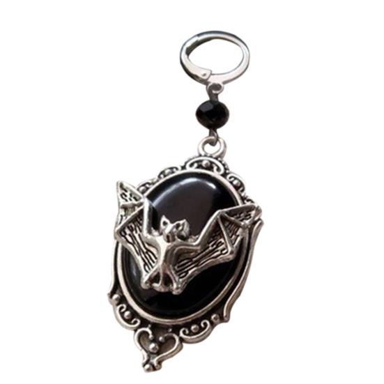 Unisex Bat Beads Faux Gemstone Pendant Necklace Finger Ring Earrings Jewelry