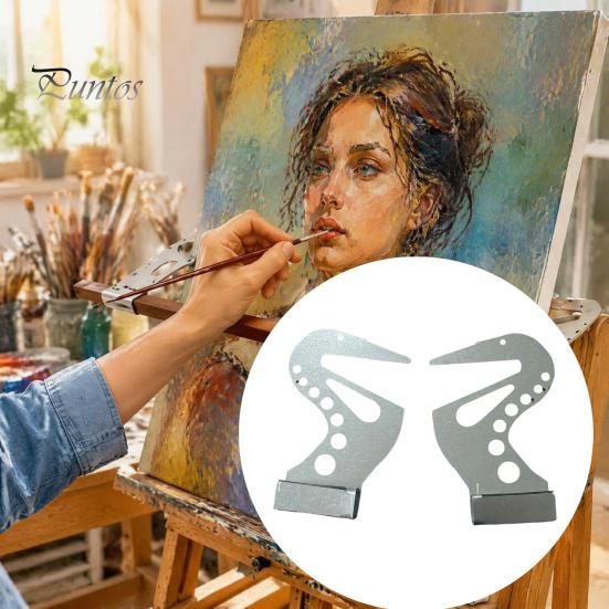 Ergonomic Wrist Support 2Pcs Artist Hand Bridge, Adjustable Easel Rest Bar, Artists Metal Stabilizer Tool for Painting Drawing Craft Projects