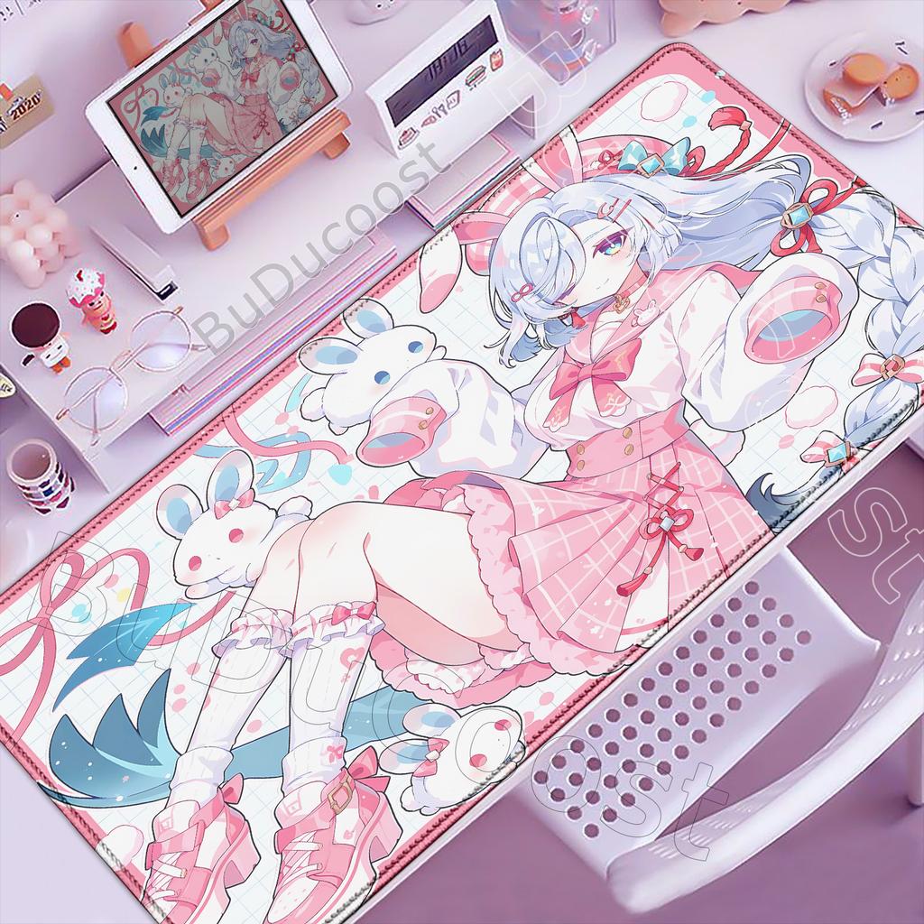 New Cute Genshin Impact Kamisato Ayaka Hu Tao Mousepads Computer Gaming Lock Edge Laptop PC Desk Mat Rubber Keyboard Mouse Pad