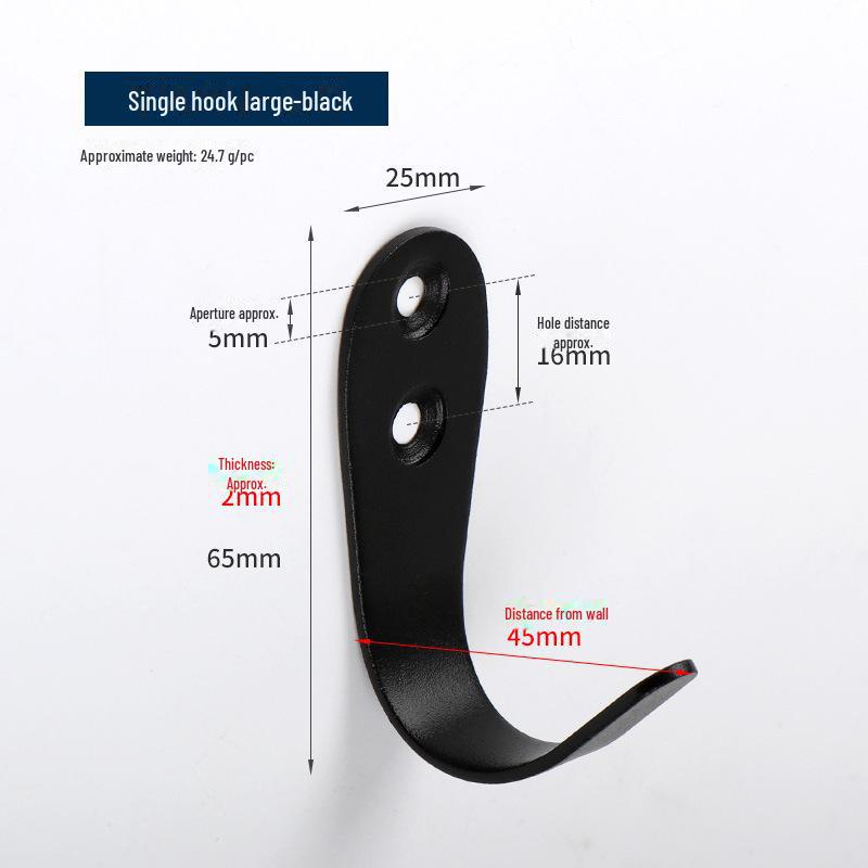 Black Stainless Steel Single Clothes Hook for Home, Hotel, or Bathroom Use