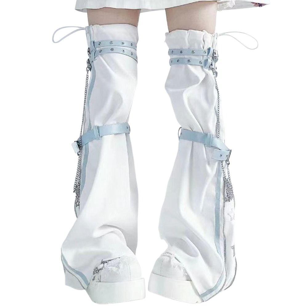 New Design Harajuku Leg Warmer Adjustable Leather Buckle Punk Buckled Strap Leg Cover Y2k Gothic Leg Garters