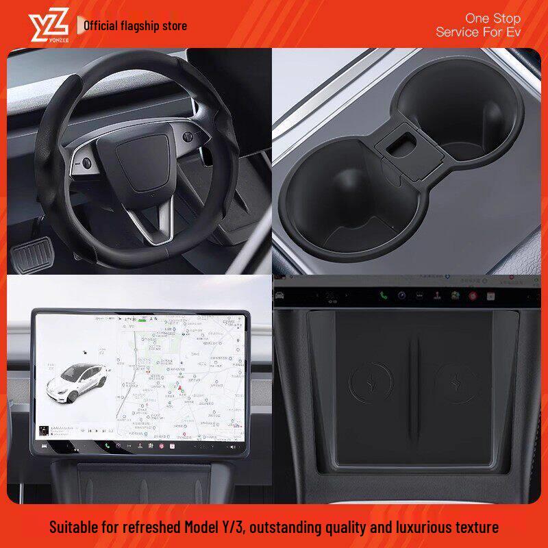 YZ Refresh Version Steering Wheel Cover for Tesla Model 3/Y - Winter White Decoration