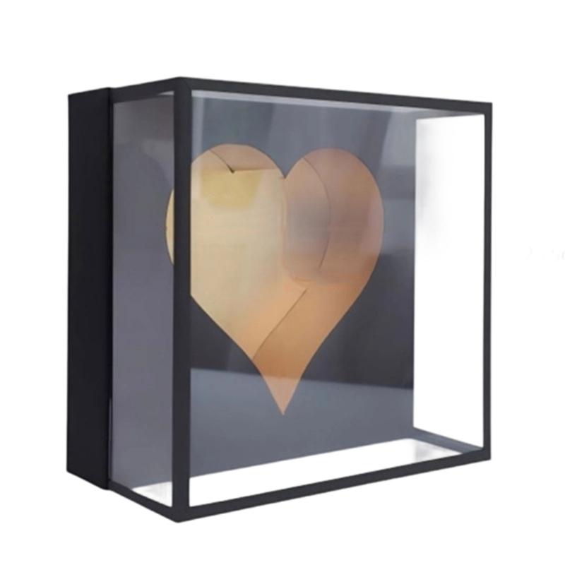 Elegant Heart Design Acrylic Display Case Anniversary Gift Packaging for Preserving Roses Jewelry Decorative Items
