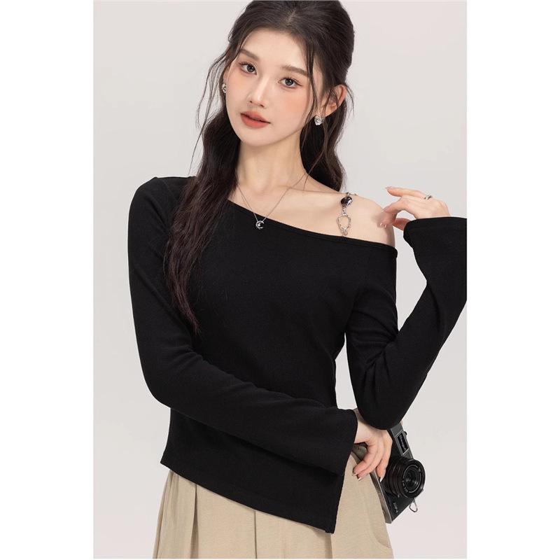 

Ouyangxi Autumn Date Slim Fit Women s Long-Sleeve Knit Top Medium чорний