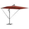 Cantilever Sun Umbrella with LED Light Strips Terracotta 294 X 200 X 270 Cm