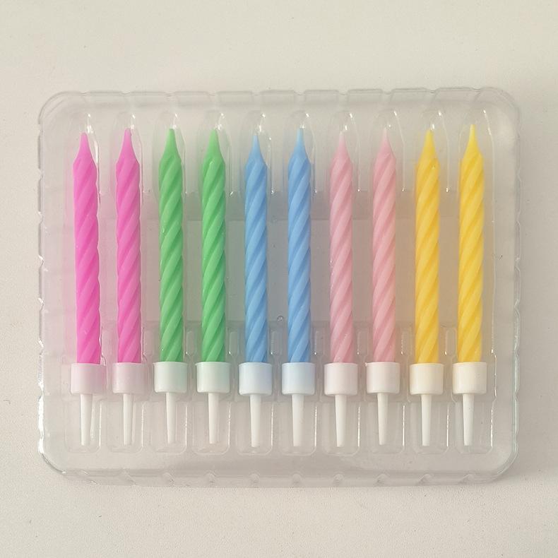 Creative 10-pack Colorful Threaded Candles Birthday Candles for Children's Party Cake Decorations