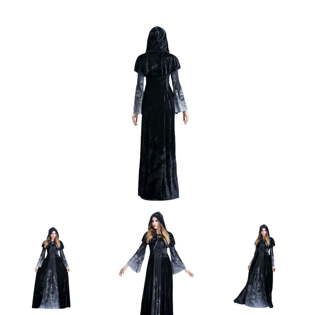 Enchanting Halloween Vampire Long Dress For Witches Perfect For Role-playing Events