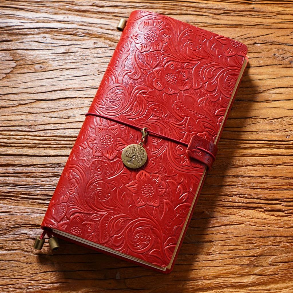 2026 Retro Carved Cowhide Travel Notepad Handmade Notebook Stationery Handbook Creative Diary