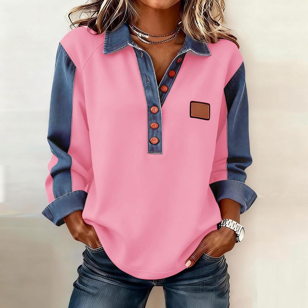 Women's Vintage Print Loose-fitting Long-sleeved Top