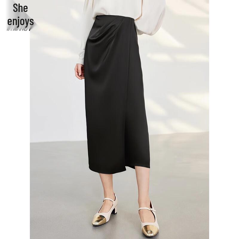 

Women s Irregular Slit High-Waist Mid-Length Skirt
