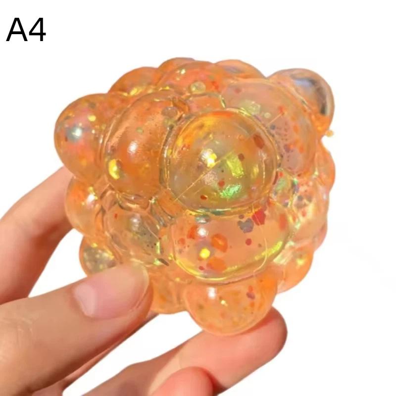 Maltose Pressure Relief Squeeze Toy 1Pcs Shining Cube Colored Soft Ball Suitable For All Age Group Daily Relax