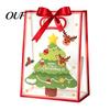 Seasonal Souvenir Gift Pouches Christmas Bags with Handles, Reusable Clear PP Treat for Eve Candy Apples Cookies, Holiday Party Favor Packaging Ribbon