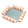 Inflatable Mesh Lounge Chair: Four-Tube Floating Hammock with Striped Foldable Design for Water Recreation