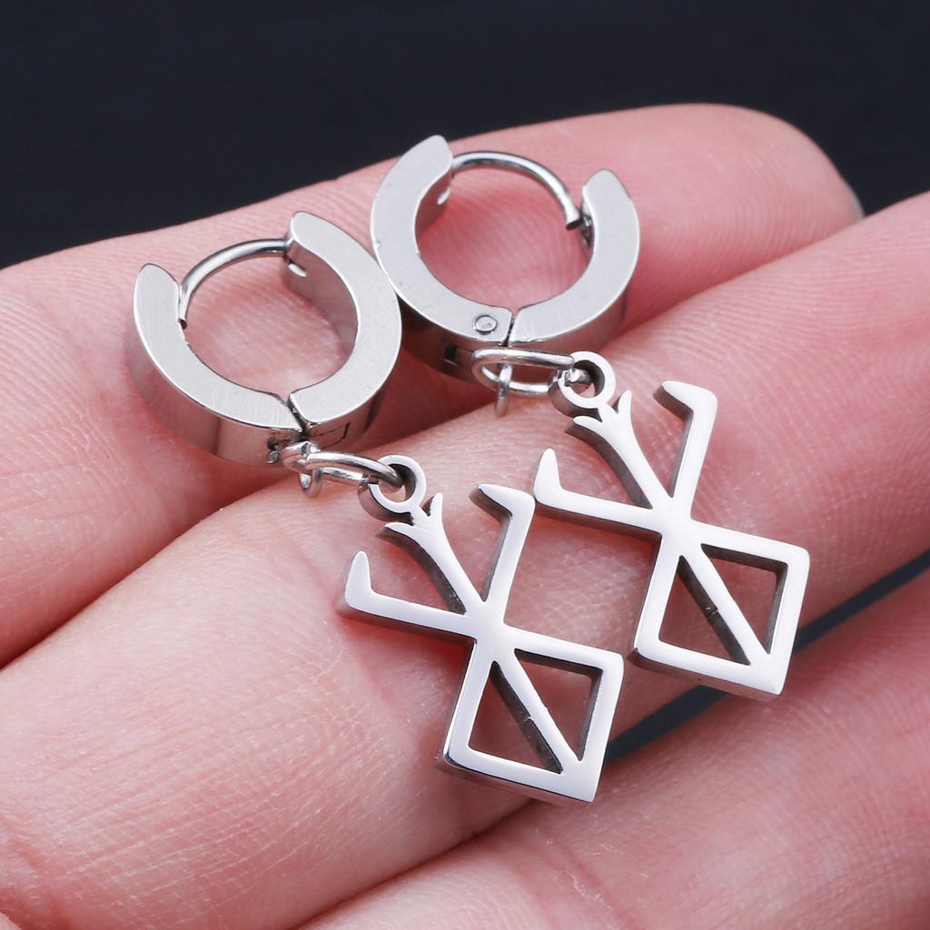 Berserk Earrings For Men Women Titanium Steel Cartoon Character Jewelry Summer Trend