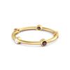Garnet Bezel- 925Set Stacking Band Ring - 925 Sterling Silver Gold Vermeil