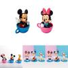 Disney Minnie Mickey Figure Teacup Toy Set For Kids Pvc Material Perfect For Cake Decoration And Diy Projects