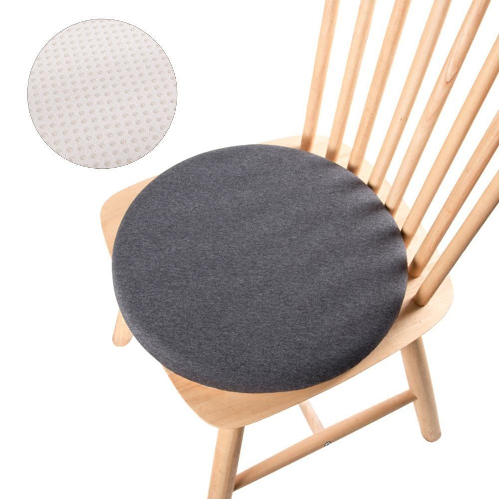Memory Foam, Cotton Fabric, Anti Slip Fabric Round Memory Foam Chair Cushion Grey 30*30*3cm