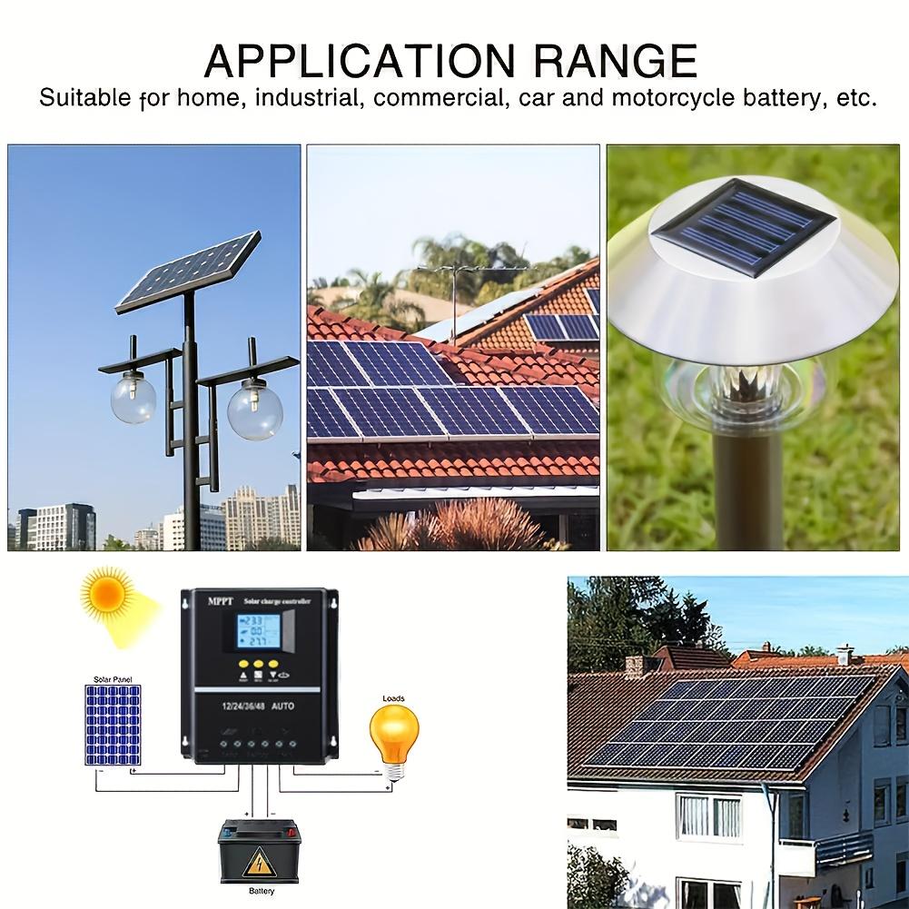 100A MPPT Solar Charge Controller with LCD Display, Used for 12V/24/36/48 Batteries, Auto Tracking, Compatible with Lead-acid Batteries
