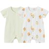 TONGTAI Baby Short Sleeve Cotton Romper 2-piece Set